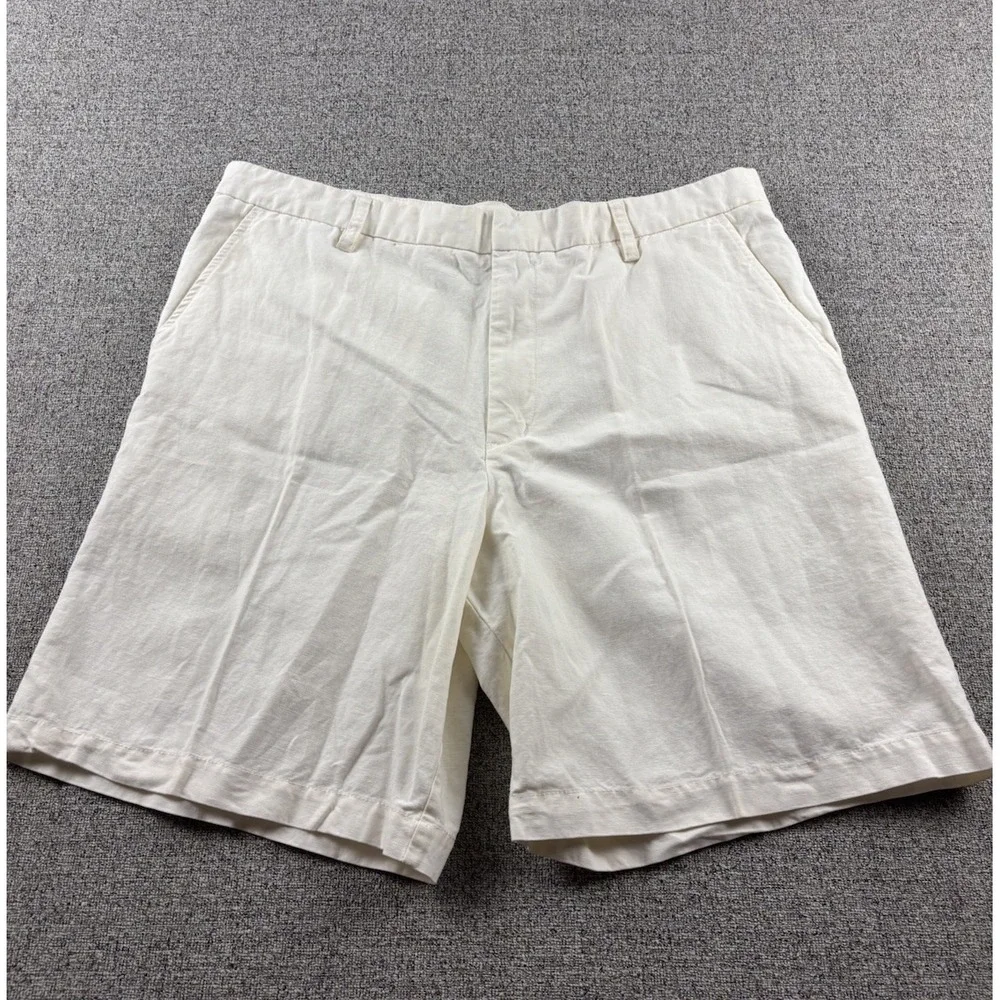 Ivory Linen Blend Shorts Mens 40 9